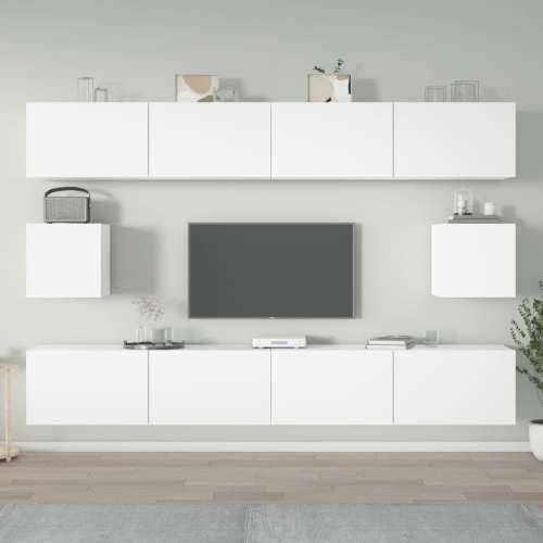 6-dijelni set TV ormarića bijeli od konstruiranog drva - Bijela 6 100 cm Cijena