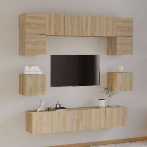 8-dijelni set TV ormarića boja hrasta sonome konstruirano drvo - sonoma hrast 8 80 cm Cijena