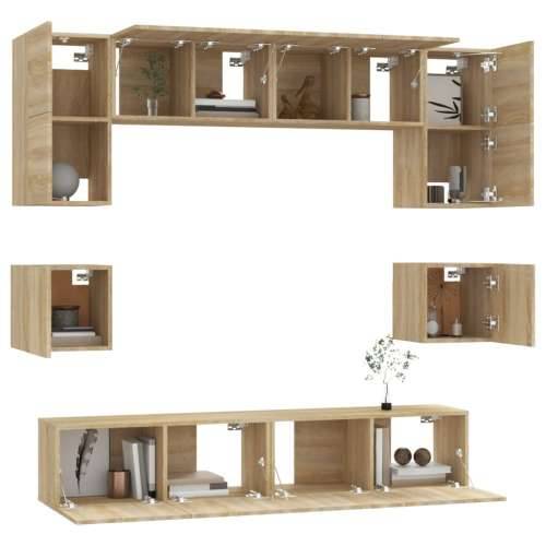 8-dijelni set TV ormarića boja hrasta sonome konstruirano drvo - sonoma hrast 8 80 cm Cijena