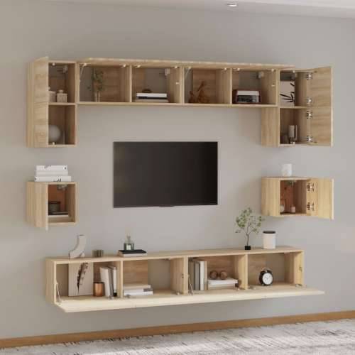 8-dijelni set TV ormarića boja hrasta sonome konstruirano drvo sonoma hrast 8 100 cm Cijena