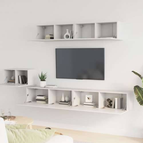 5-dijelni set TV ormarića bijeli od konstruiranog drva - Bijela 5 100 cm Cijena