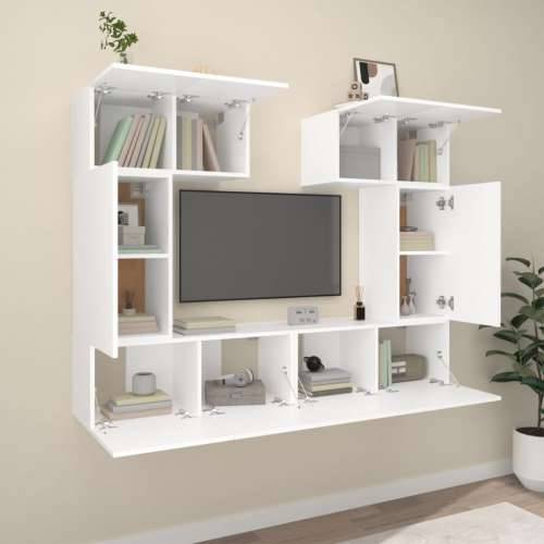 6-dijelni set TV ormarića bijeli od konstruiranog drva - Bijela 6 80 cm Cijena
