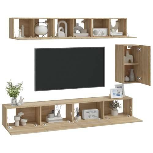 6-dijelni set TV ormarića boja hrasta sonome konstruirano drvo - sonoma hrast 6 Cijena
