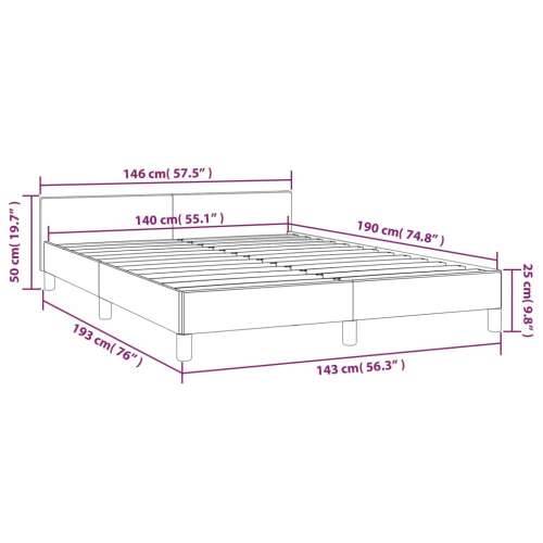 Okvir za krevet s uzglavljem tamnosmeđi 140x190 cm od tkanine Cijena
