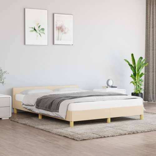 Okvir za krevet bez madraca krem 140 x 190 cm od tkanine - Krema 140 x 190 cm Cijena