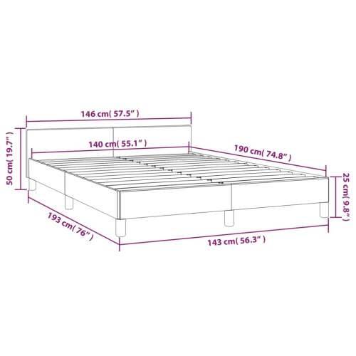 Okvir za krevet bez madraca krem 140 x 190 cm od tkanine - Krema 140 x 190 cm Cijena