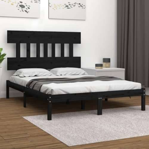 Okvir za krevet od masivne borovine crni 200 x 200 cm - Crna 200 x 200 cm Cijena