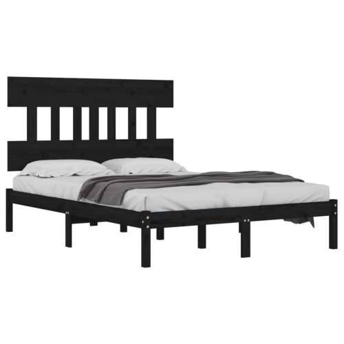 Okvir za krevet od masivne borovine crni 200 x 200 cm - Crna 200 x 200 cm Cijena