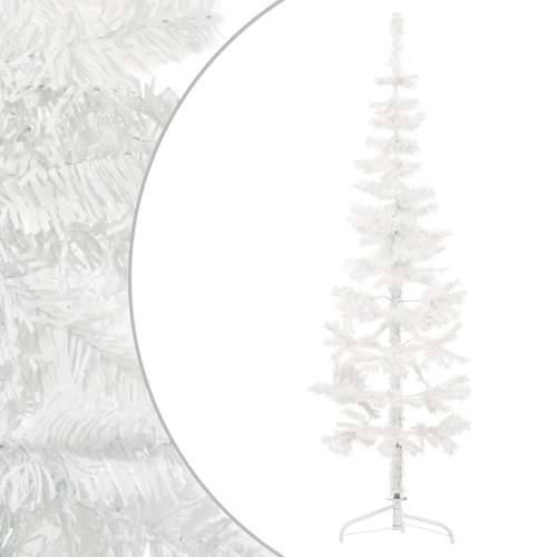 Tanka umjetna polovica božićnog drvca sa stalkom bijela 120 cm Cijena