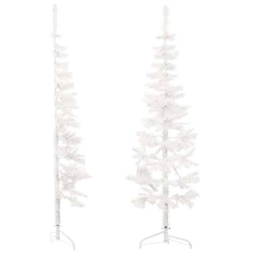 Tanka umjetna polovica božićnog drvca sa stalkom bijela 120 cm - Bijela 120 cm 1 Cijena