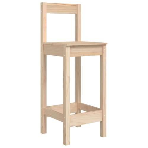 Barske stolice 2 kom 40 x 41,5 x 112 cm od masivne borovine - Prirodna 40 x 41.5 x 112 cm 2 s naslonom za leđa Cijena