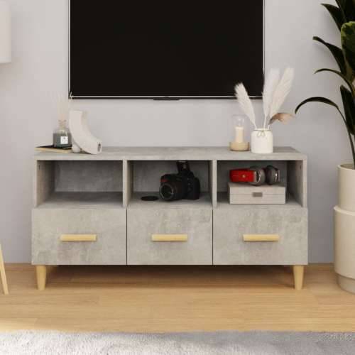 TV ormarić boja betona 102 x 36 x 50 cm od konstruiranog drva - Beton siva 1 Cijena