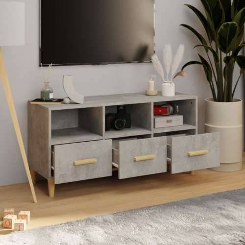 TV ormarić boja betona 102 x 36 x 50 cm od konstruiranog drva - Beton siva 1 Cijena