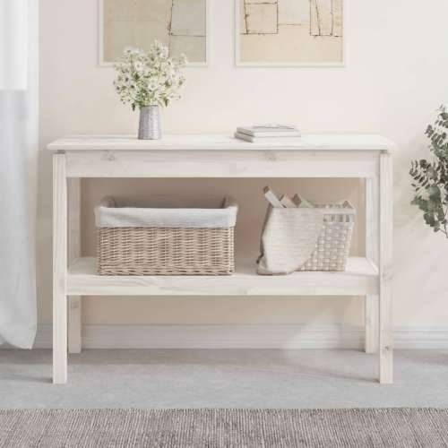 Konzolni stol bijeli 110x40x75 cm od masivne borovine - Bijela 1 110 cm Cijena