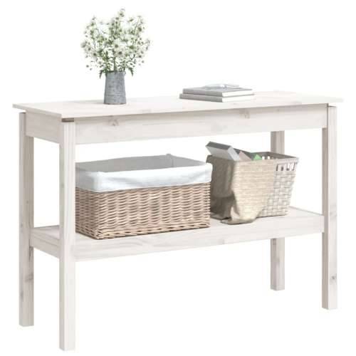 Konzolni stol bijeli 110x40x75 cm od masivne borovine - Bijela 1 110 cm Cijena