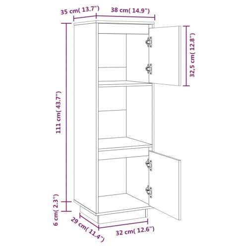 Visoka komoda bijela 38x35x117 cm od masivne borovine Bijela 1 Cijena