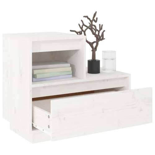 Noćni ormarići bijeli 60 x 34 x 51 cm od masivne borovine - Bijela 1 Cijena