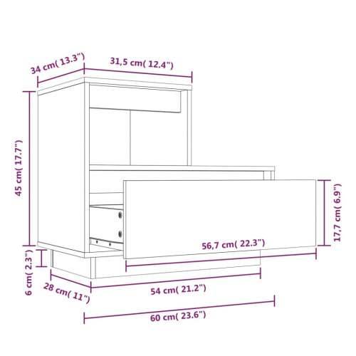 Noćni ormarići bijeli 60 x 34 x 51 cm od masivne borovine - Bijela 1 Cijena