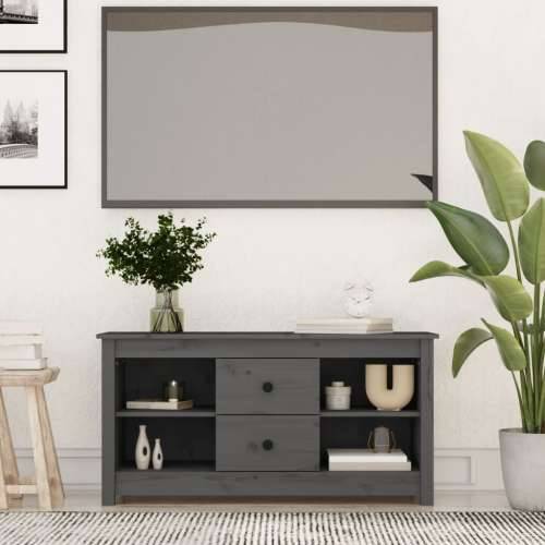 TV ormarić sivi 103 x 36,5 x 52 cm od masivne borovine - Siva 1 Cijena