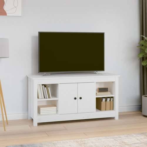 TV ormarić bijeli 103 x 36,5 x 52 cm od masivne borovine - Bijela 1 Cijena