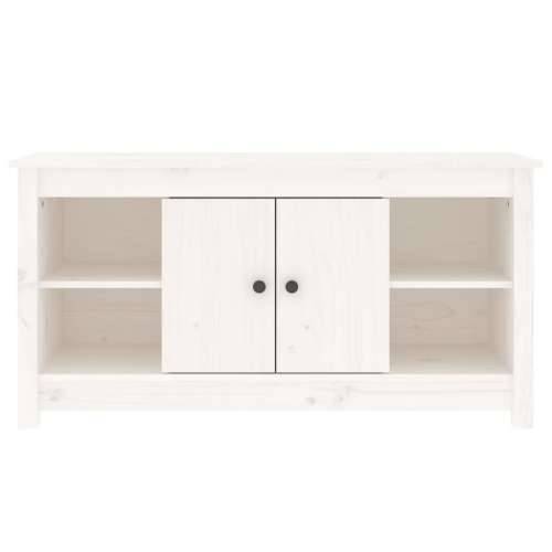 TV ormarić bijeli 103 x 36,5 x 52 cm od masivne borovine - Bijela 1 Cijena