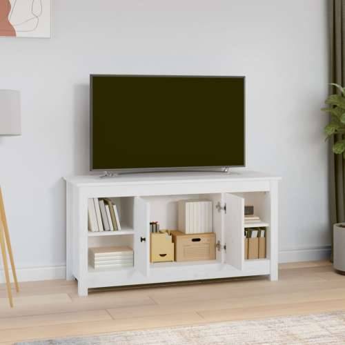 TV ormarić bijeli 103 x 36,5 x 52 cm od masivne borovine - Bijela 1 Cijena