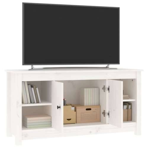 TV ormarić bijeli 103 x 36,5 x 52 cm od masivne borovine - Bijela 1 Cijena