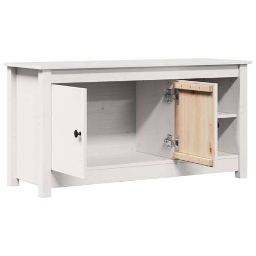 TV ormarić bijeli 103 x 36,5 x 52 cm od masivne borovine - Bijela 1 Cijena