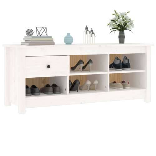 Ormarić za cipele bijeli 110 x 38 x 45,5 cm od masivne borovine - Bijela 1 Cijena
