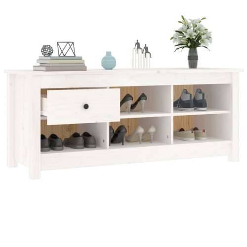 Ormarić za cipele bijeli 110 x 38 x 45,5 cm od masivne borovine - Bijela 1 Cijena