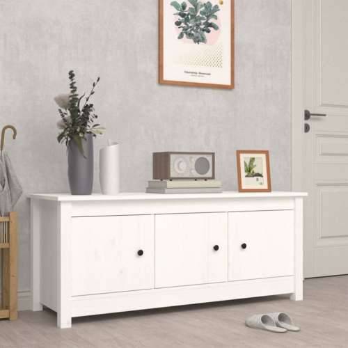 Ormarić za cipele bijeli 110 x 38 x 45,5 cm od masivne borovine - Bijela 1 Cijena