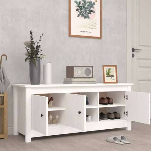 Ormarić za cipele bijeli 110 x 38 x 45,5 cm od masivne borovine - Bijela 1 Cijena