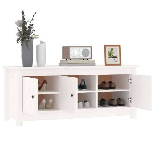 Ormarić za cipele bijeli 110 x 38 x 45,5 cm od masivne borovine - Bijela 1 Cijena