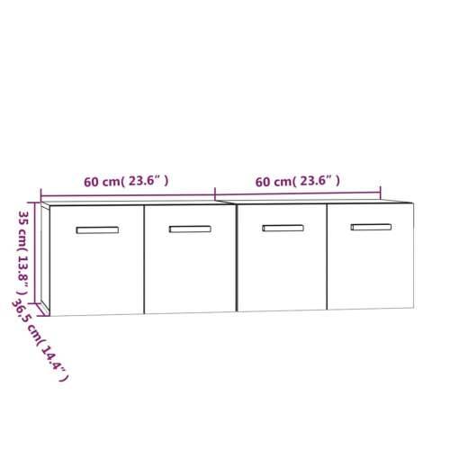 Zidni ormarići 2 kom boja hrasta 60x36,5x35cm konstruirano drvo - Dimljeni hrast 60 x 36.5 x 35 cm 1 Cijena