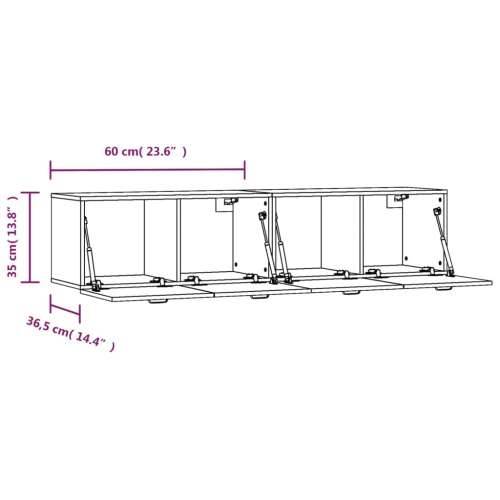 Zidni ormarići 2 kom boja hrasta 60x36,5x35cm konstruirano drvo - Smeđi hrast 60 x 36.5 x 35 cm 1 Cijena