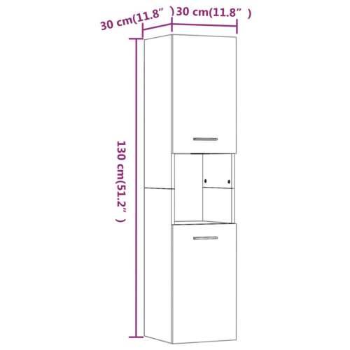 Kupaonski ormarić boja hrasta 30x30x130 cm konstruirano drvo - Sivi hrast sonoma 1 Cijena