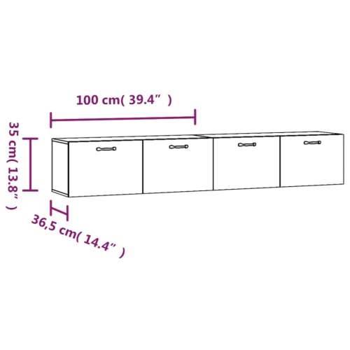 Zidni ormarići 2 kom bijeli 100x36,5x35 cm konstruirano drvo - Bijela 100 x 36.5 x 35 cm 1 Cijena