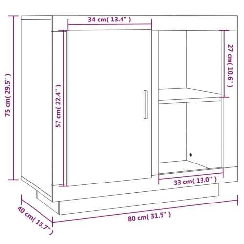Komoda boja dimljenog hrasta 80x40x75 cm - Dimljeni hrast 1 Cijena
