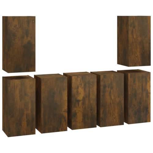 TV ormarići 7 kom dimljeni hrast 30,5x30x60cm konstruirano drvo - Dimljeni hrast 7 Cijena