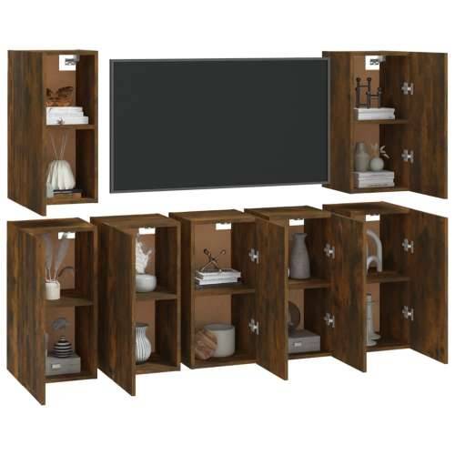 TV ormarići 7 kom dimljeni hrast 30,5x30x60cm konstruirano drvo - Dimljeni hrast 7 Cijena
