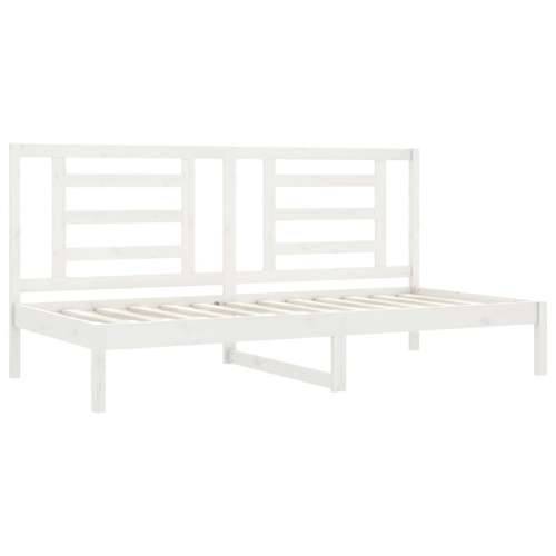 Dnevni krevet bez madraca bijeli 80 x 200 cm masivna borovina - Bijela 80 x 200 cm Cijena