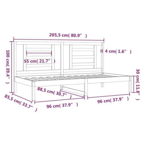 Dnevni krevet bez madraca bijeli 80 x 200 cm masivna borovina - Bijela 80 x 200 cm Cijena