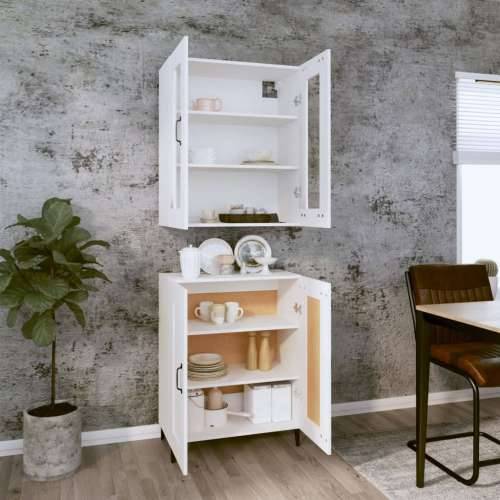 Visoka komoda bijela 69,5x34x180 cm konstruirano drvo - Bijela 1 Cijena