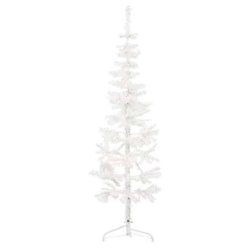 Tanka umjetna polovica božićnog drvca sa stalkom bijela 180 cm Cijena
