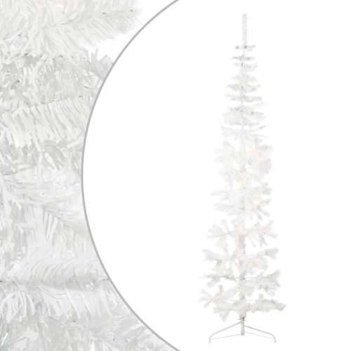 Tanka umjetna polovica božićnog drvca sa stalkom bijela 210 cm Cijena
