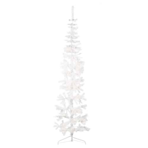 Tanka umjetna polovica božićnog drvca sa stalkom bijela 210 cm Cijena