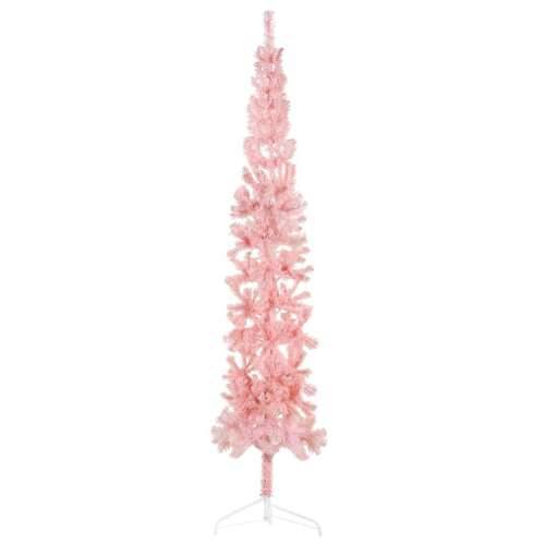 Tanka umjetna polovica božićnog drvca sa stalkom roza 210 cm Cijena
