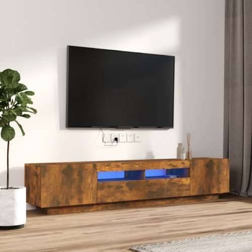 2-dijelni set TV ormarića LED boja dimljenog hrasta drveni Cijena