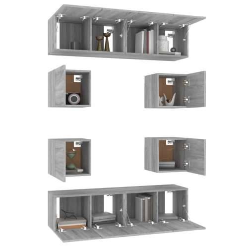 8-dijelni set TV ormarića sivog sonome konstruirano drvo - Sivi hrast sonoma 8 60 cm Cijena