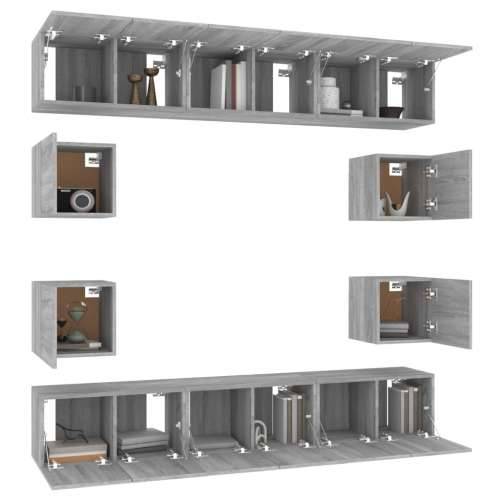 10-dijelni set TV ormarića sivog sonome konstruirano drvo - Sivi hrast sonoma 10 60 cm Cijena